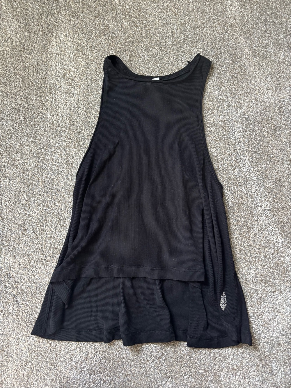 FP Movement by Free People Black Ribbed High-Neck Tank XS